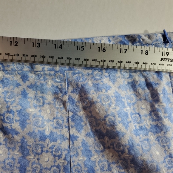 L.L. Bean 18 Petite Light Blue Printed A-Line Maxi Skirt - Picture 7 of 15